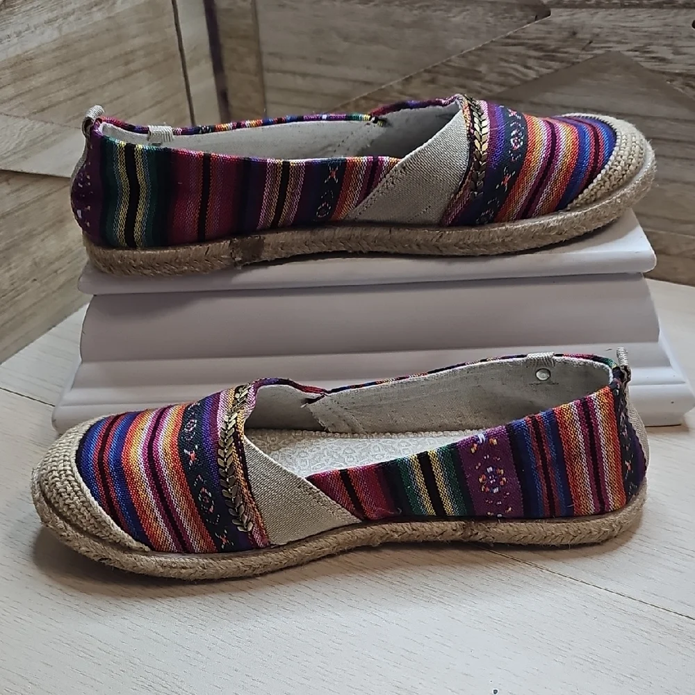 Roxy Sz 8 Flamenco J Wmn Multicolor‎ Espadrilles Slip On Shoes #512